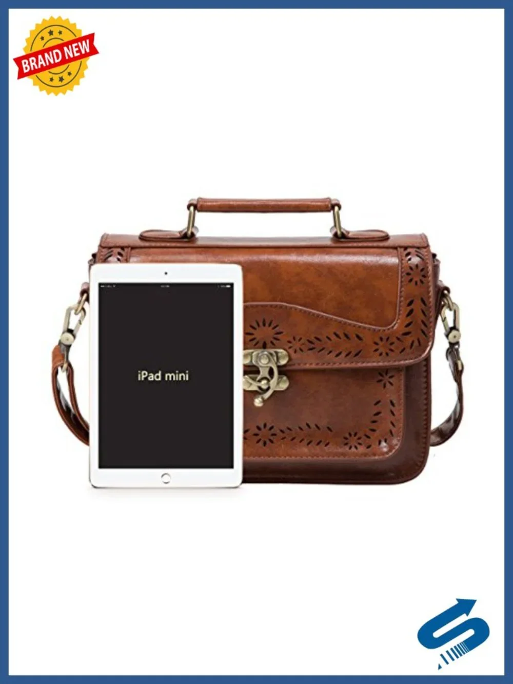 Women PU Leather Satchel Crossbody Messenger Bag Work Bag